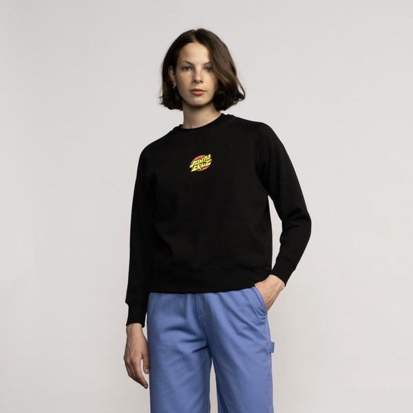 Santa Cruz Womens Crew Delfino Loves Me Not - Black - Skatewarehouse.co.uk