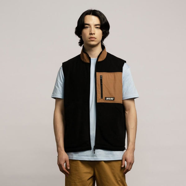 Santa Cruz Jacket Darwin Vest - Black - Skatewarehouse.co.uk