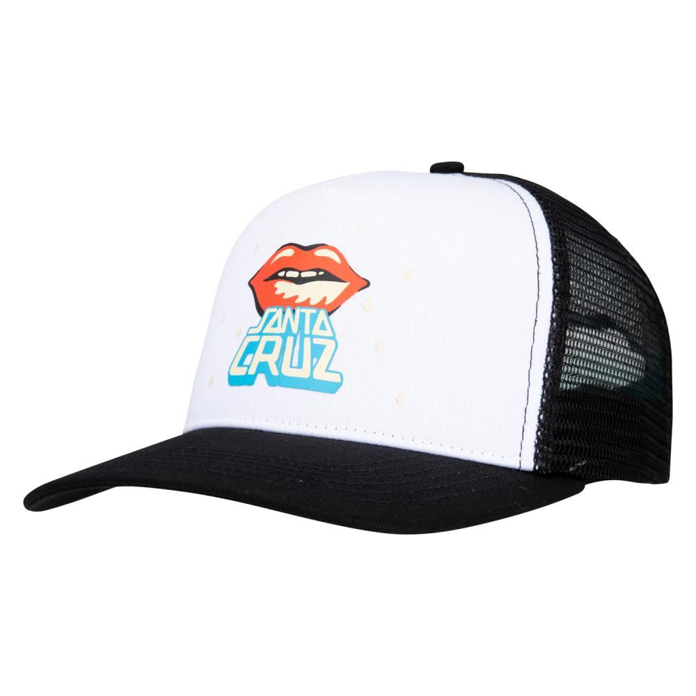 Santa Cruz Cap Johnson Danger Zone Lips White / Black - O/S - Skatewarehouse.co.uk