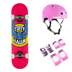 Tony Hawk SS 180+ Eagle Logo Pink Complete Skateboard Bundle - 7.75"