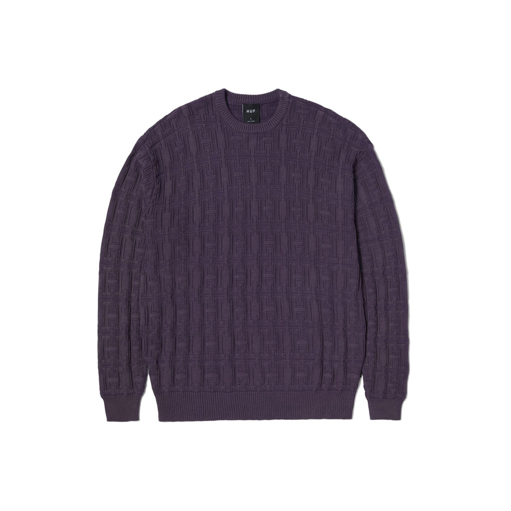 Interlaced Jacquard Overdyed Crew (Raisin)
