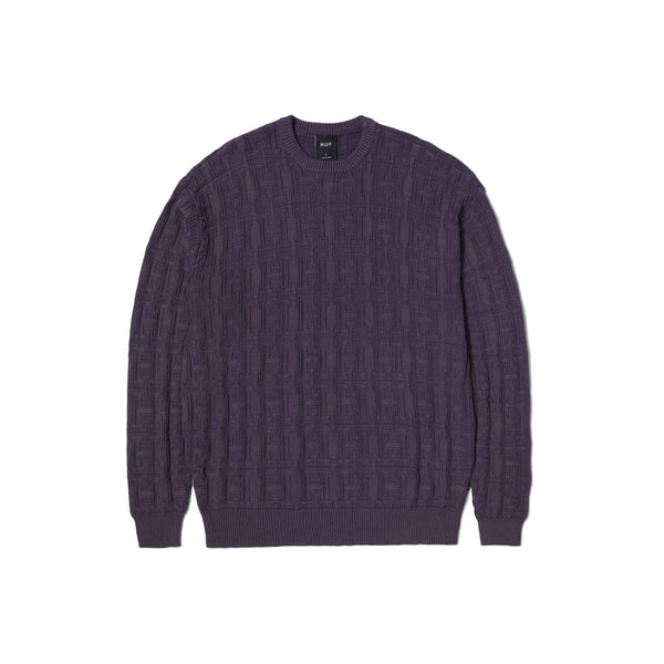 Interlaced Jacquard Overdyed Crew (Raisin)