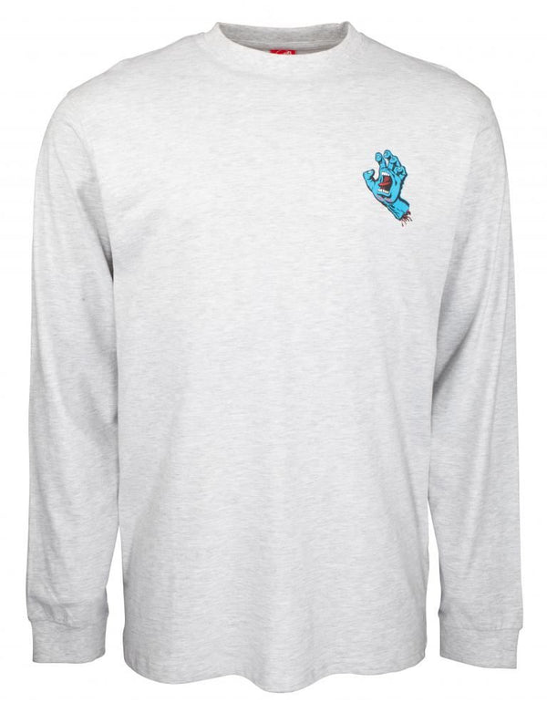 Santa Cruz Longsleeve T-Shirt Screaming Hand Chest L/S Tee - Athletic Heather - Skatewarehouse.co.uk