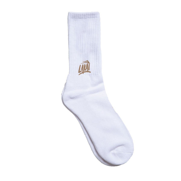 Lakai Brush Crew Socks White - Skatewarehouse.co.uk