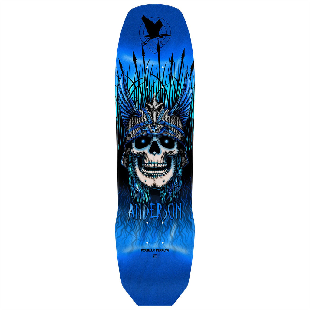 Powell Peralta Andy Anderson • Heron Skull • 7-Py Construction • Blue Foil Skateboard Deck - 8.45"