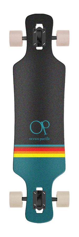 Ocean Pacific Swell Drop Through Off White/Teal Off White/Teal Complete Longboard - 36.0