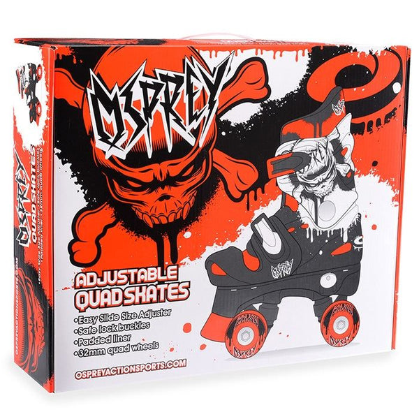 Osprey Adj Quad Skate - Skull - 1-4 (33-37)