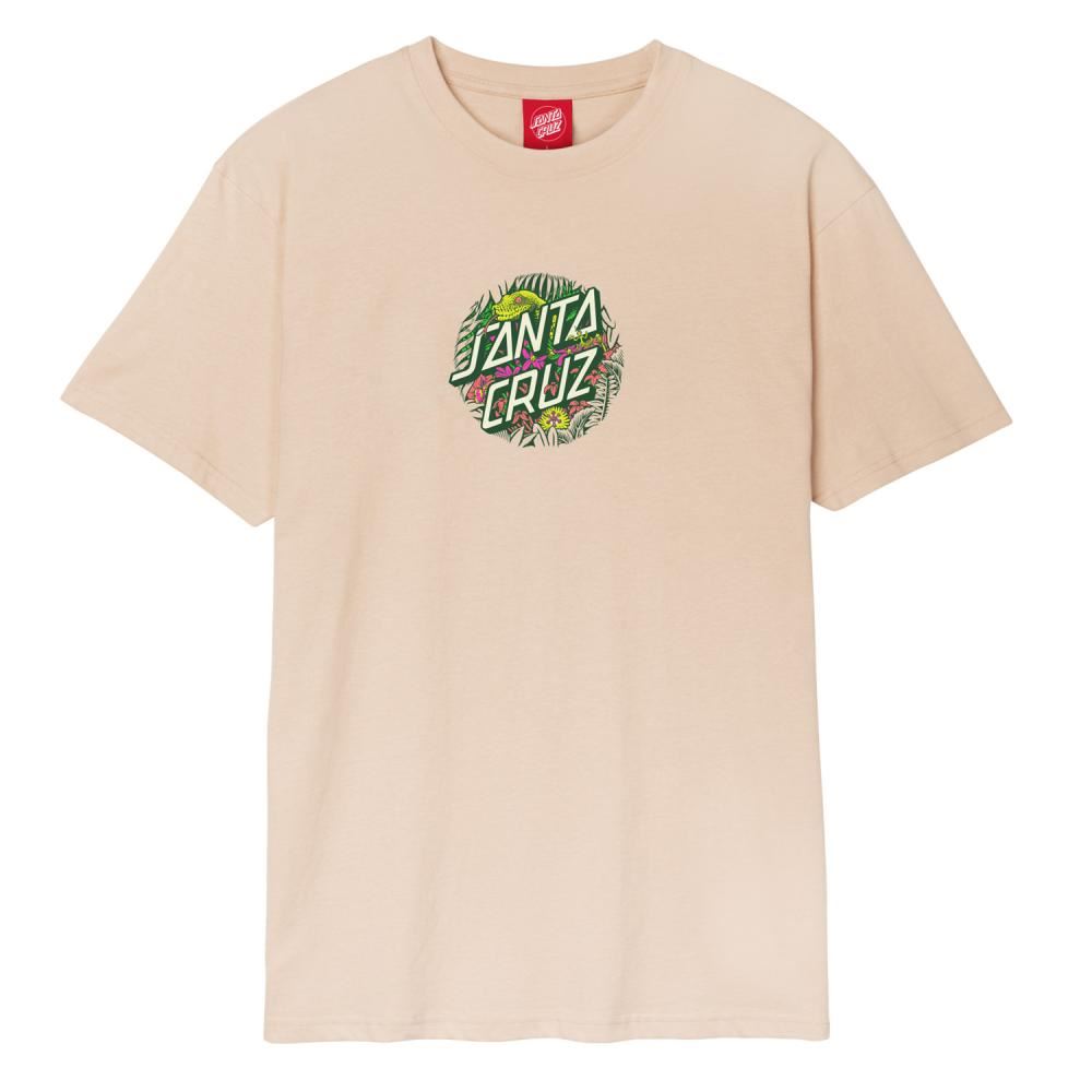 Santa Cruz T-Shirt Asp Flores Dot Front T-Shirt - Oat - Skatewarehouse.co.uk