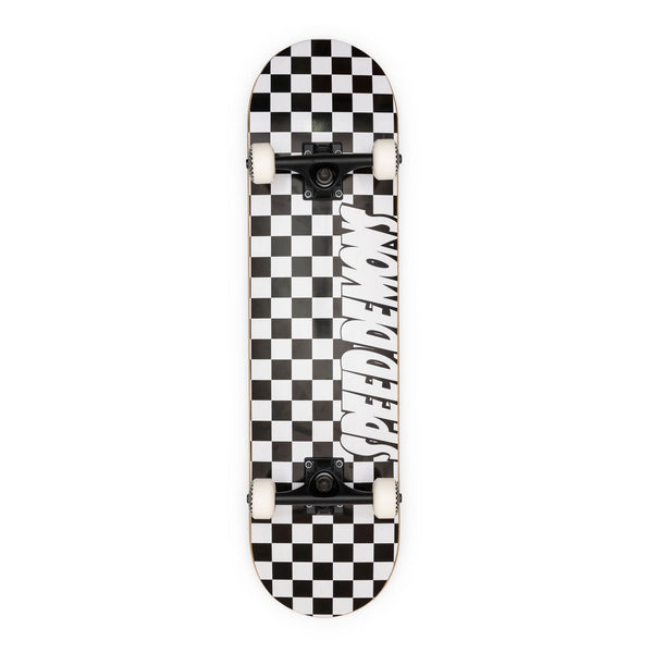 Speed Demons Checkers Complete Skateboard Black/White 8