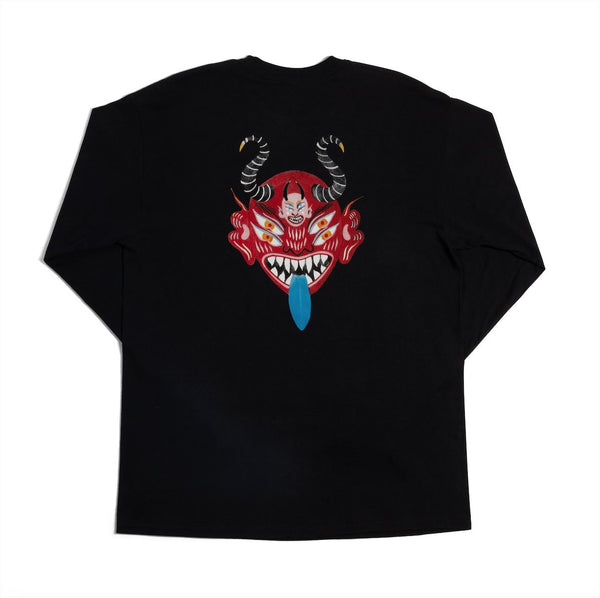 Chocolate Mask Long Sleeve Tee Black - Skatewarehouse.co.uk