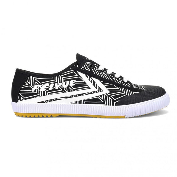 Feiyue Footwear Fe Lo 1920 Chevron Print Martial Arts/Gym/Lifing Shoes - Black / White / Red - Skatewarehouse.co.uk