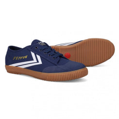 Feiyue Footwear Fe Lo 1920 Gum Grounded Martial Arts/Gym/Lifing Shoes - Navy / Off White / Gold Metallic - Skatewarehouse.co.uk