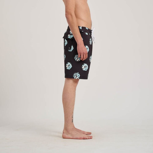 Santa Cruz Board Shorts Flaming Strip Dice Board Short - Big Dice - Skatewarehouse.co.uk