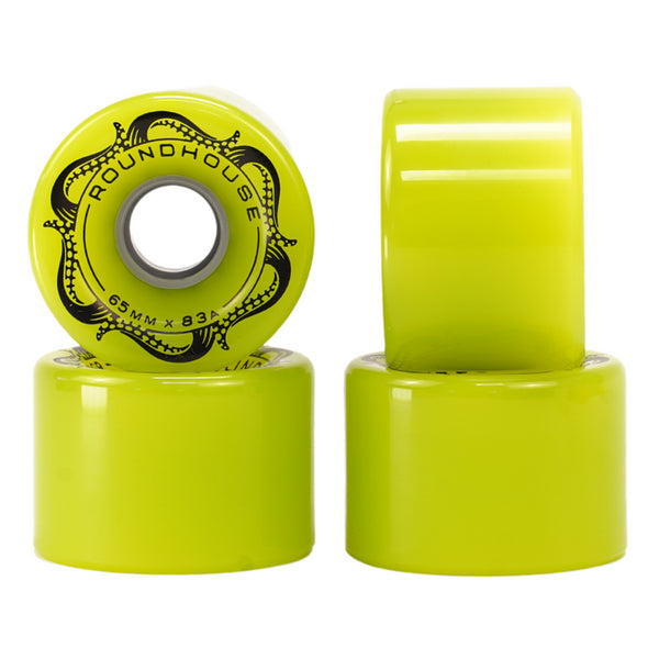 Carver Surf Skate Skateboard Roundhouse Wheels - 65mm 83a Slick - Green Glo - Skatewarehouse.co.uk