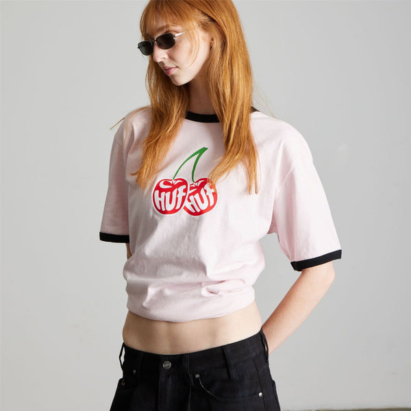 HUF Cherries Ringer Tee (Dusty Pink)