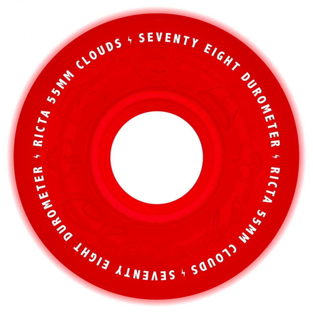 Ricta Skateboard Wheels Clouds GITD 78a - Red