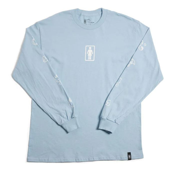 Girl x Hello Kitty 50th Sleeve LS Tee Powder Blue - Skatewarehouse.co.uk