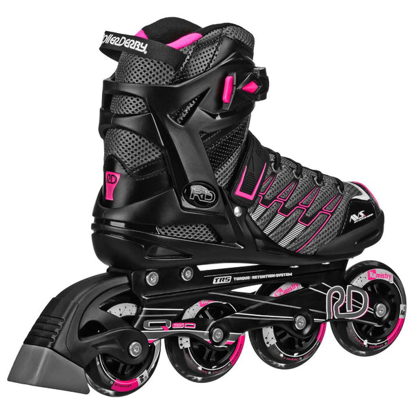 Aerio V2 Q-60 Semi Soft Black/Pink Size Inline Skates - Skatewarehouse.co.uk