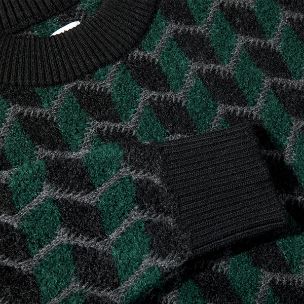 Polar Skate Co Zig Zag Knit Sweater - Black / Dark Teal - 1