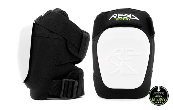 REKD Energy Patrol Skateboard Skate BMX Ramp Knee Pads - White - Skatewarehouse.co.uk