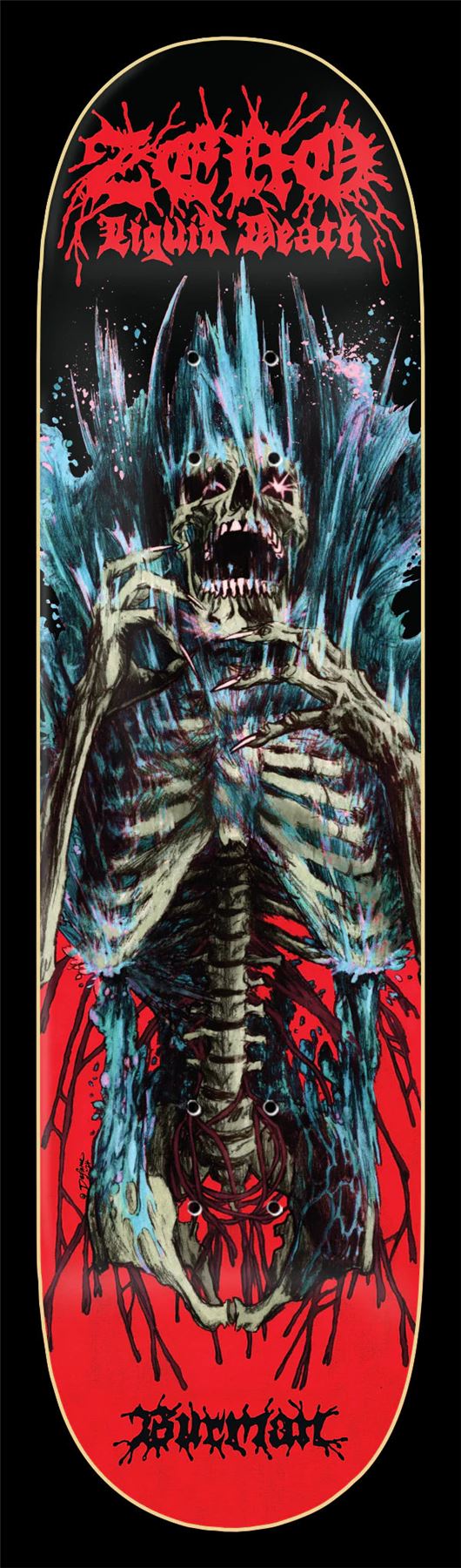 Zero x Liquid Death Skateboard Dane Burman Skateboard Deck - 8.5