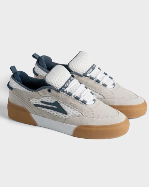 Lakai Payload Skate Shoes White Suede Blue Gum - UK 8