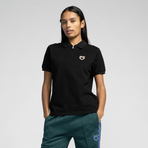Santa Cruz Womens T-Shirt Oregon Polo - Black - Skatewarehouse.co.uk
