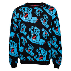 Santa Cruz Crew Hands All Over Knit Crew - Black - Skatewarehouse.co.uk