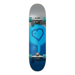 Blueprint Spray Heart Silver / Blue Complete Skateboard - 7.75"