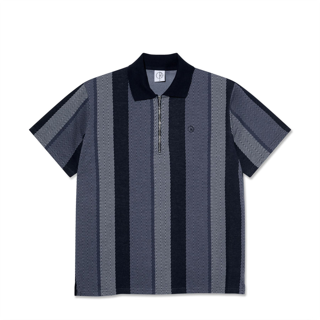 Polar Skate Co Jacques Polo Shirt | Herringbone (Blue) - S