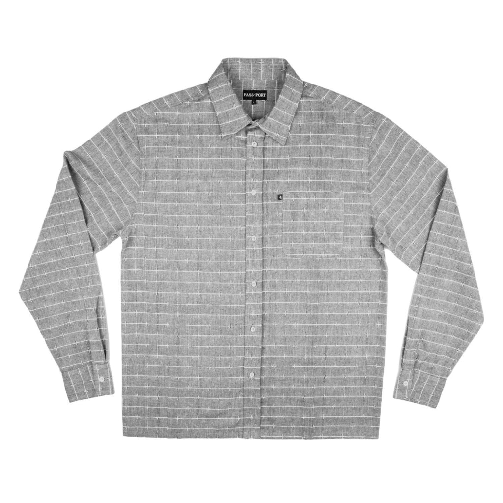 Pass~Port Line Wire Shirt - Longsleeve (Grey) - L