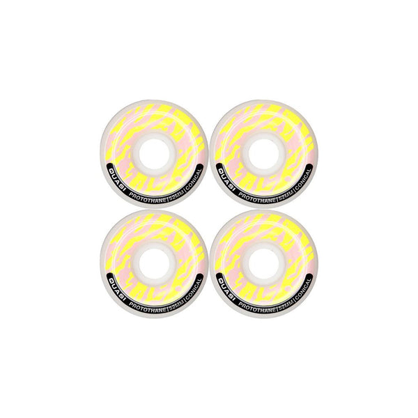 Quasi P-Thane Conical Shape (Yellow / Pink) Skateboard Wheels - 52mm