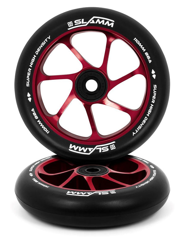 Slamm 110mm Team Wheels - Black / Red - 110mm - Skatewarehouse.co.uk