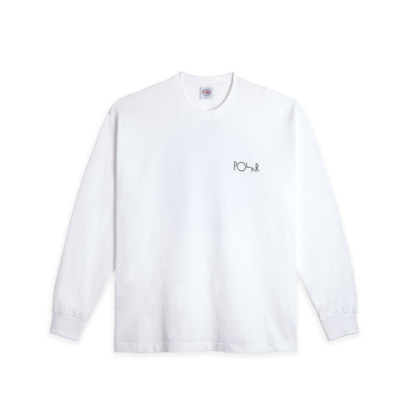 Polar Skate Co Fill Logo LS Tee | Klez Crossing (White)