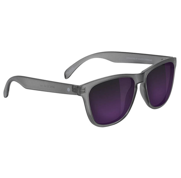 Glassy Deric Polarized Matte Transparent Dark Grey/Purple Mirror