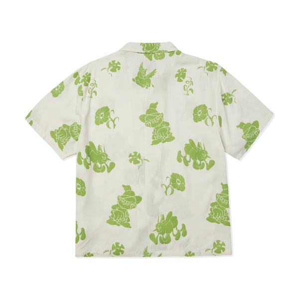 Trip Flocked S / S Resort Shirt (White)