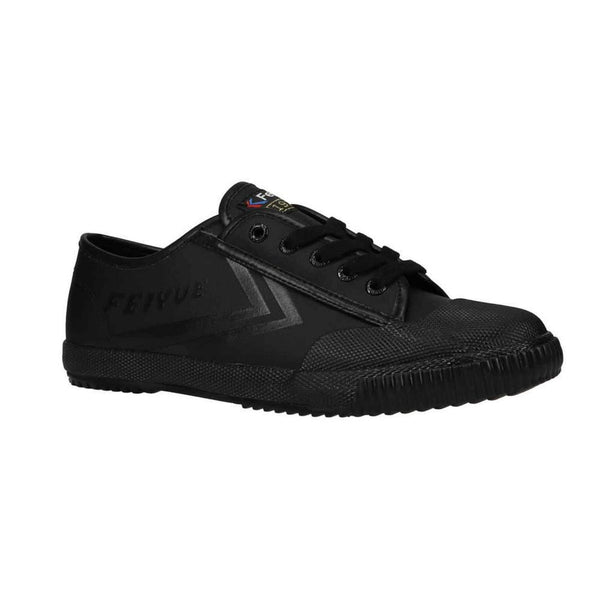 Feiyue Footwear Fe Lo 1920 Faux Leather Martial Arts/Gym/Lifing Shoes - Triple Black Tumbled - Skatewarehouse.co.uk