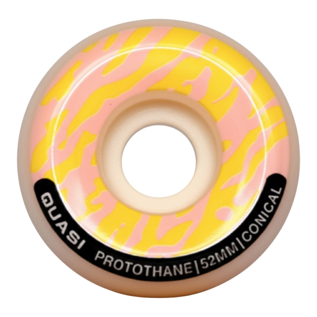 Quasi P-Thane Conical Shape (Yellow / Pink) Skateboard Wheels - 52mm