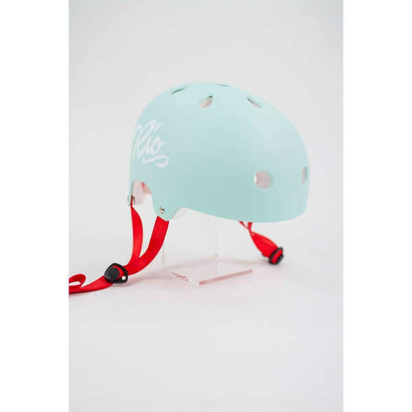 Rio Roller Script Skate Helmet - Matt Teal - Skatewarehouse.co.uk