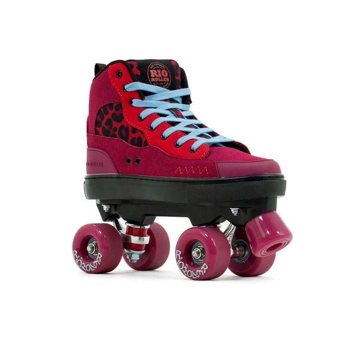 Rio Roller Beats Quad Skates - Red / Leopard
