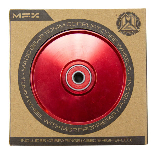 Madd Gear Mfx Corrupt 110Mm Wheels (2) - Red / Black - Skatewarehouse.co.uk
