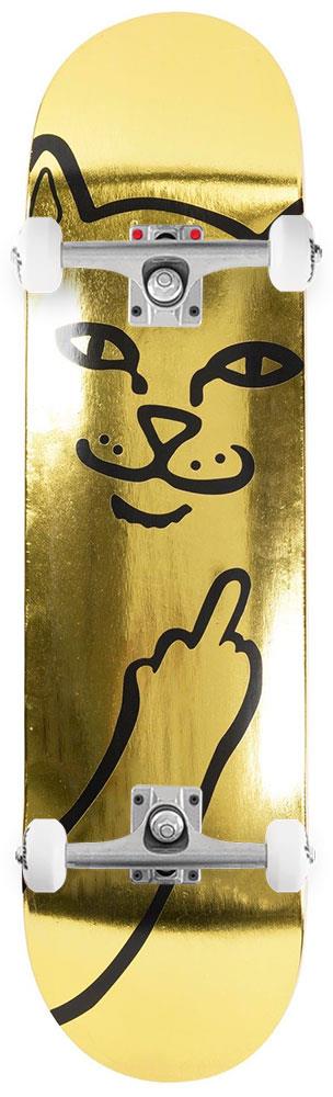 Rip N Dip Lord Nermal (Gold) x Venom Custom Complete Skateboard - 8.5" - Skatewarehouse.co.uk