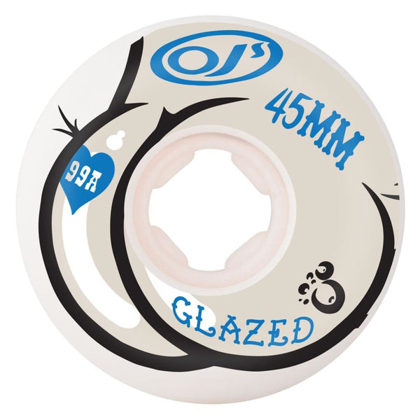 OJ Mini Chubbies Skateboard Wheels Lil Dough Butts 99a - White / Blue / Black - Skatewarehouse.co.uk