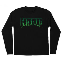 Creature L/S T-Shirt Logo Outline - Black - Skatewarehouse.co.uk