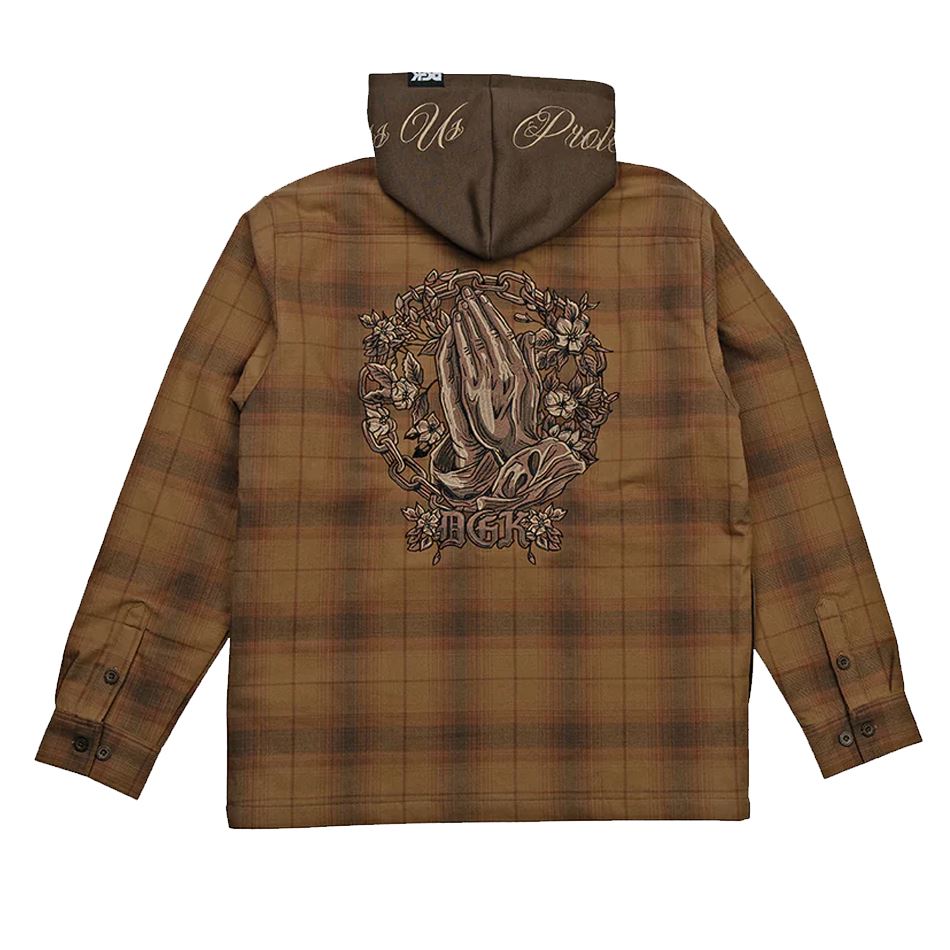 DGK In Chains Flannel Shacket Brown Jacket - M