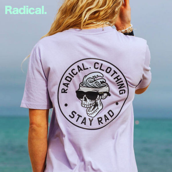 Radical. Stay Rad T-shirt, Unisex - Lavender Grey - Skatewarehouse.co.uk