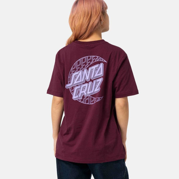 Santa Cruz Womens T-Shirt Imprint Moon Dot T-Shirt - Dark Cherry - Skatewarehouse.co.uk