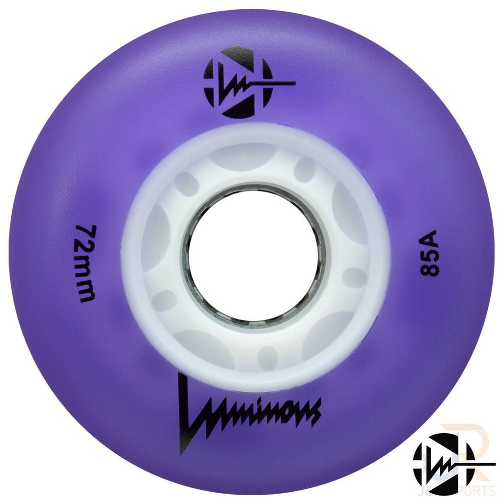 Luminous Led Inline Wheel (Set of 4 Wheels) - Purple - 72Mm/85A - Skatewarehouse.co.uk