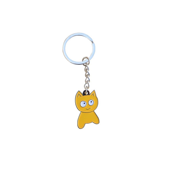 Meow Cat Keychain - Yellow, One Size