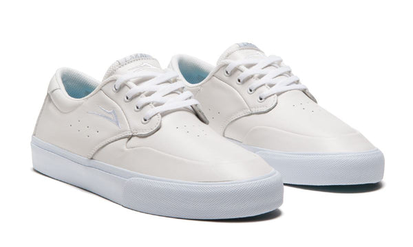 Lakai Riley 3 White Leather Skate Shoes - Skatewarehouse.co.uk